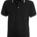 polo homme 210 contraste manches courtes. 100% coton, 210 g/m². ts À 5xl - noir/blanc