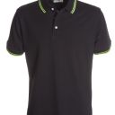 polo homme 210 contraste manches courtes. 100% coton, 210 g/m². ts À 3xl - noir/jaune fluo