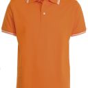 polo homme 210 contraste manches courtes. 100% coton, 210 g/m². ts À 3xl - orange/blanc