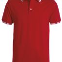 polo homme 210 contraste manches courtes. 100% coton, 210 g/m². ts À 3xl - rouge/blanc