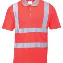 polo haute visibilite manches courtes. 100% polyester, 175 g/m². en 13758-2, en iso 13688, en iso 471 cl2. ts À 3xl - rouge fluo