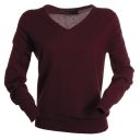 pull femme col v manches longues. coton / laine. ts a xxl - bordeaux