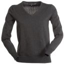 pull femme col v manches longues. coton / laine. ts a xxl - gris fonce