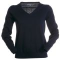 PULL FEMME COL V MANCHES LONGUES. COTON / LAINE. TS A  XXL - MARINE