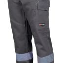 pantalon unisexe badge system reflect. 100% coton twill 260 g/m². en iso 13688. txs à 5xl - gris fonce