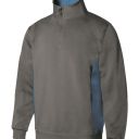 sweat unisexe combi-duo col zip. 65% polyester / 35% coton, 260 g/m². txs a 3xl - gris/bleu ciel