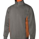 sweat unisexe combi-duo col zip. 65% polyester / 35% coton, 260 g/m². txs a 3xl - gris/orange