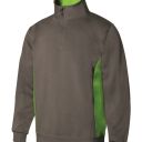 sweat unisexe combi-duo col zip. 65% polyester / 35% coton, 260 g/m². txs a 3xl - gris/vert