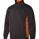 sweat unisexe combi-duo col zip. 65% polyester / 35% coton, 260 g/m². txs a 3xl - marine/orange