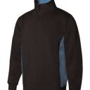 sweat unisexe combi-duo col zip. 65% polyester / 35% coton, 260 g/m². txs a 3xl - noir/bleu ciel