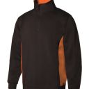 sweat unisexe combi-duo col zip. 65% polyester / 35% coton, 260 g/m². txs a 3xl - noir/orange