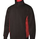 sweat unisexe combi-duo col zip. 65% polyester / 35% coton, 260 g/m². txs a 3xl - noir/rouge