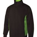 sweat unisexe combi-duo col zip. 65% polyester / 35% coton, 260 g/m². txs a 3xl - noir/vert