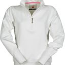 sweat femme 300 col zippe. 70% coton / 30% polyester, 300 g/m². ts À l - blanc