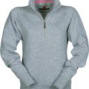 sweat femme 300 col zippe. 70% coton / 30% polyester, 300 g/m². ts À l - heather grey