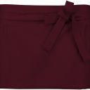 tablier court barman. uni coton. dimensions h26 x l70 cm. tu - bordeaux