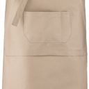 tablier long barman. uni coton. dimensions l90 x h62,5 cm. tu - beige