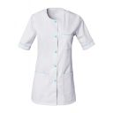 tunique taylor. pressions manches courtes. uni polyester / coton. t0 (36/38) à 6 (60/62) - blanc