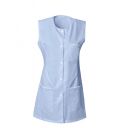 tunique taylor. pressions sans manche. uni polyester / coton. t0 (36/38) à 6 (60/62) - bleu ciel
