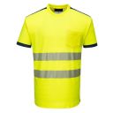 tee-shirt haute visibilite flexivision coton confort bicolore manches courtes. coton / polyester, 175 g/m². en iso 20471 cl2. ts À 3xl - jaune/marine