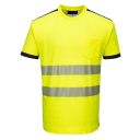 tee-shirt haute visibilite flexivision coton confort bicolore manches courtes. coton / polyester, 175 g/m². en iso 20471 cl2. ts À 3xl - jaune/noir