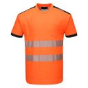 tee-shirt haute visibilite flexivision coton confort bicolore manches courtes. coton / polyester, 175 g/m². en iso 20471 cl2. ts À 3xl - orange/noir