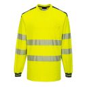 tee-shirt haute visibilite flexivision coton confort bicolore manches longues. coton / polyester, 175 g/m². en iso 20471 cl3. ts À 5xl - jaune/marine