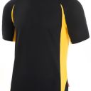 tee-shirt unisexe combi-fluo manches courtes. 100%polyester, 160 g/m². ts a 3xl - noir/jaune fluo