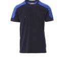 tee-shirt tech-line unisexe bicolore 165 manches courtes. coton / polyester, 165 g/m². txs a 5xl - marine/bleu royal