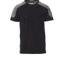 tee-shirt tech-line unisexe bicolore 165 manches courtes. coton / polyester, 165 g/m². txs a 5xl - noir/gris fonce
