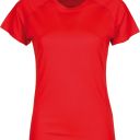 tee­shirt femme 150 manches courtes drytech. 100% polyester drytech, 150 g/m². ts À xl - rouge