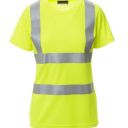 tee-shirt femme haute visibilite flashvision manches courtes. 100% polyester drytech, 150 g/m². en iso 13688, en iso 471 cl2. ts À xl - jaune