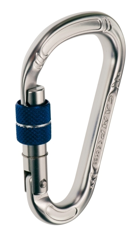 MOUSQUETON HMS ALU "POIRE" A VIS, OUV 23 MM, BET LOCK, 24 kN, EN362.
