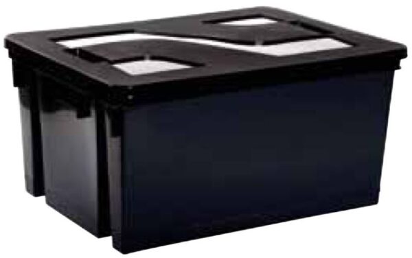 BAC RANGEMENT 50L+COUVERCLE 560X410X295MM GRIS EDA