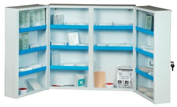 AMOIRE A PHARMACIE 2 PORTES AVEC KIT PHARMACIE POUR 8 A 20 PERSONNES