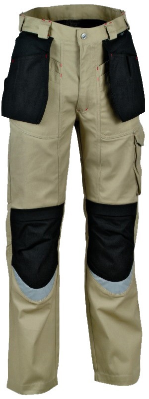 PANTALON MULTI-SAISONS HOLSTER WORKWEAR. COTON / POLYESTER 290 G/M². EN ISO 13688 (EN 14404 - NIVEAU 1 / TYPE 2). T38 À 58 - BEIGE