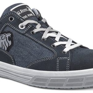 TENNIS DE SECURITE MIXTE, PIED SENSIBLE BLEU CUIR VELOURS/CANVAS, RESPIRANT - CE EN ISO 20345 S1P SRC