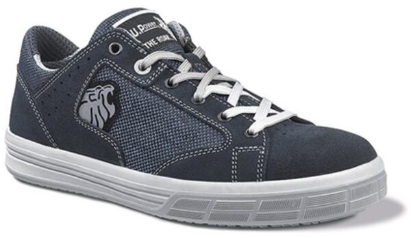 TENNIS DE SECURITE MIXTE, PIED SENSIBLE BLEU CUIR VELOURS/CANVAS, RESPIRANT - CE EN ISO 20345 S1P SRC