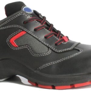 CHAUSSURE DE SECURITE MIXTE, TREKKING HAUT NOIR ET ROUGE AERE, METAL FREE, ESD - CE EN ISO 20345 S3 SRC ESD