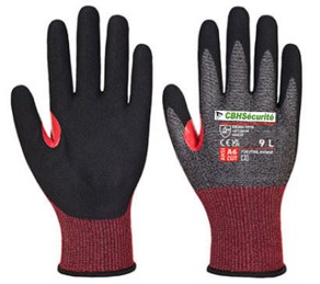 GANT ANTI-COUPURE ISO (cut) F, MOUSSE NITRILE, Revêtement de la paume et doigts,HPPE, Fibre d'acier, Basalte,Elastique, Polyester, Elasthanne, Jauge 18, ANSI cut level A6