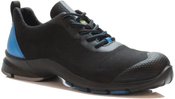 TENNIS ULTRA-LEGERE DE SECURITE MIXTE, RUNNING NOIR/BLEU, ULTRA-SOUPLE, BOUT TPU, METAL FREE, ESD - CE EN ISO 20345 S3 SRC ESD (ENERGYB)