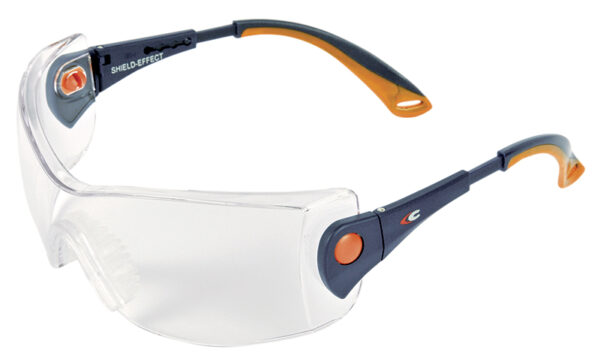 LUNETTES BRANCHES ET ECRAN POLYCARBONATE INCOLORE AJUSTABLES