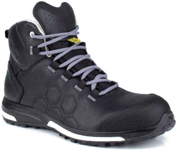 CHAUSSURE DE SECURITE MIXTE, TREKKING HAUT NOIR BOUT RECOUVERT TPU, METAL FREE, ESD, HRO - EN ISO 20345 : 2022 CE S3L HI CI HRO FO SR ESD - 35/48