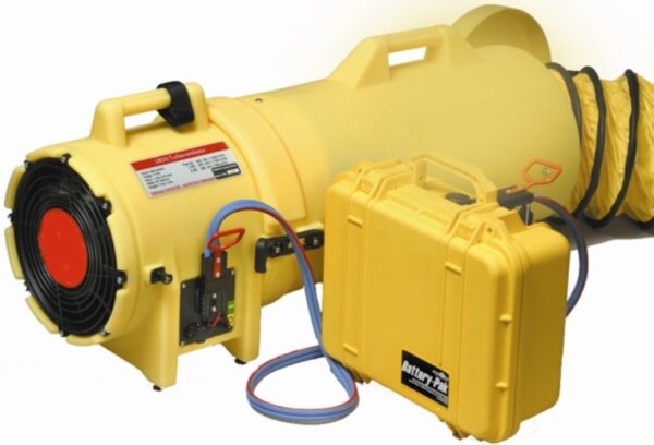 KIT BATTERIE POUR UTILISATION AUTONOME DU VENTILATEUR (CATEC) DIAM 20 CM AVEC GAINE STANDARD 7,60 M - CORDON 1,50