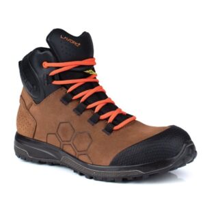 CHAUSSURE DE SECURITE MIXTE, TREKKING HAUT MARRON BOUT RECOUVERT TPU, METAL FREE, ESD, HRO - CE EN ISO 20345 S3 HRO SRC ESD - 35/48