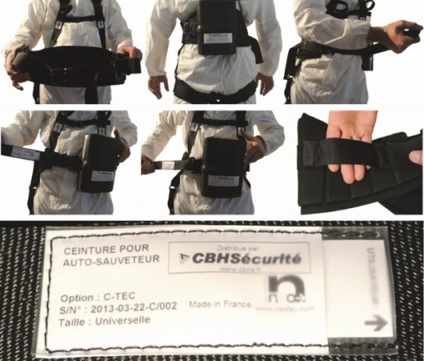 CEINTURE AUTOSAUVETEUR TRAVAUX EN ESPACES CONFINES ADAPTABLE SUR HARNAIS ANTICHUTE COMPLET (CATEC). TAILLE AJUSTABLE. "JAEP"