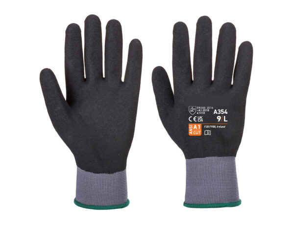 GANT PRECISION, MANUTENTION MOYENNE ET GRASSE, POLYAMIDE TRICOTE 1 PIECE JAUGE 15 ENDUCTION MOUSSE PU / NITRILE NOIR, T7 A 11