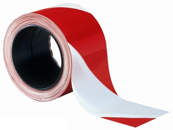 RUBALISE ROUGE ET BLANC EN DIAGONALE - 100 M X 50 MM