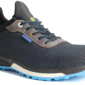 TENNIS DE SECURITE MIXTE, RUNNING NOIR/BLEU, ULTRA-SOUPLE, METAL FREE, ESD, HRO - CE EN ISO 20345 S3 SRC ESD