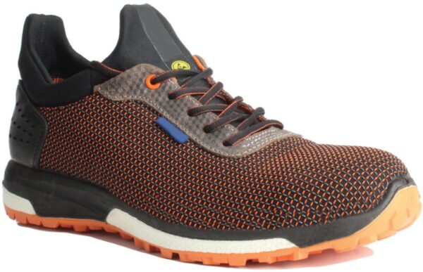 TENNIS DE SECURITE MIXTE, RUNNING NOIR/ORANGE, ULTRA-SOUPLE, METAL FREE, ESD, HRO - CE EN ISO 20345 S3 SRC ESD